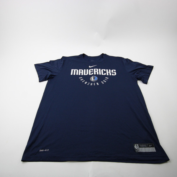 Dallas Mavericks Nike NBA Authentics Dri-Fit Short Sleeve Shirt Men's Used XXL TOPS-178365