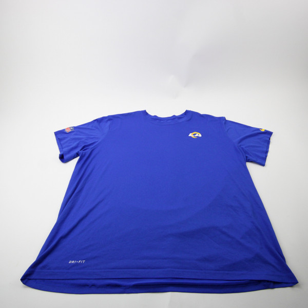 LA Rams Nike NFL On Field Dri-Fit Short Sleeve Shirt Men's Blue Used 3XL TOPS-178407