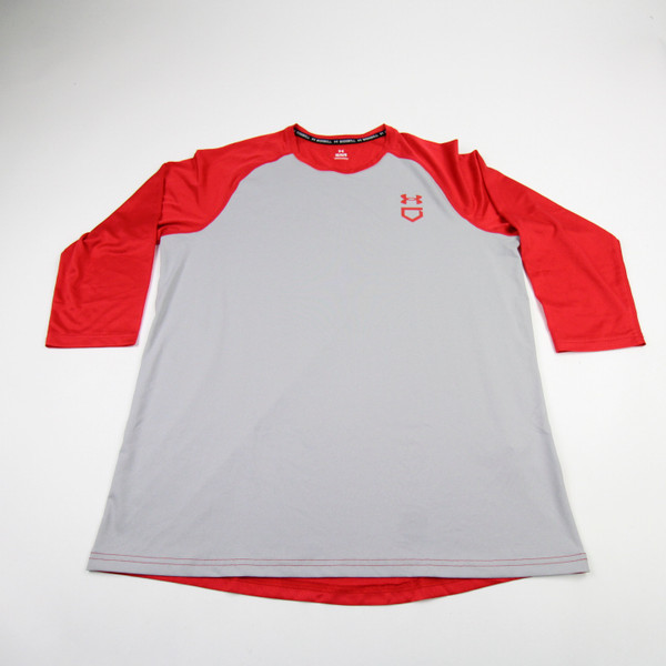 Under Armour HeatGear Long Sleeve Shirt Men's Red Used L TOPS-182586