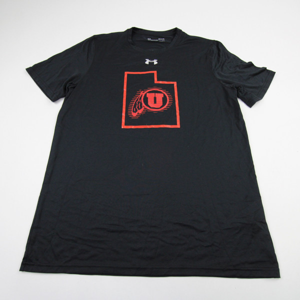 Utah Utes Under Armour HeatGear Short Sleeve Shirt Men's Black Used S TOPS-182702