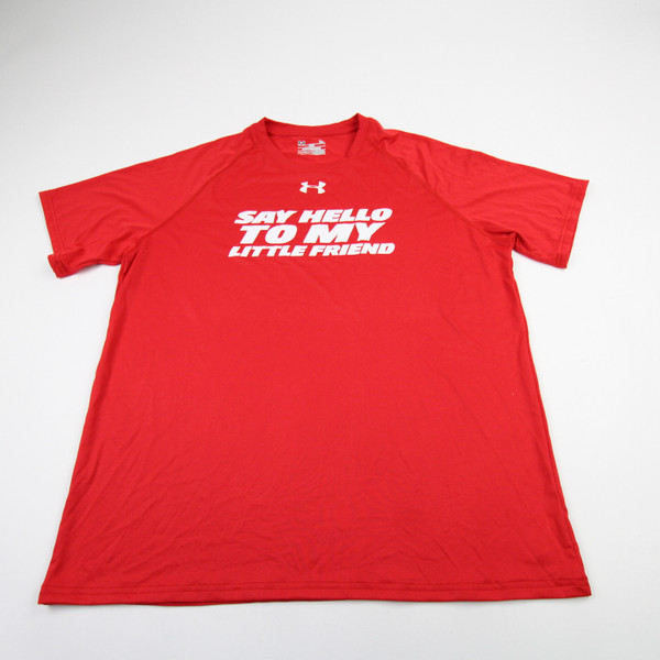 Under Armour HeatGear Short Sleeve Shirt Men's Red Used L TOPS-182713