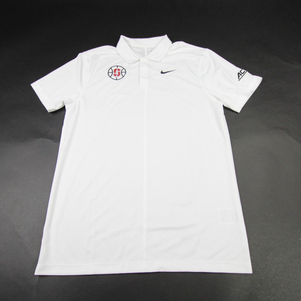 Stanford Cardinal Nike Dri-Fit Polo Men's White Used Multiple Sizes TOPS-178597
