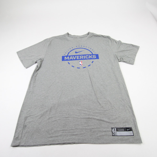 Dallas Mavericks Nike NBA Authentics Short Sleeve Shirt Men's Gray Used XLT TOPS-178770