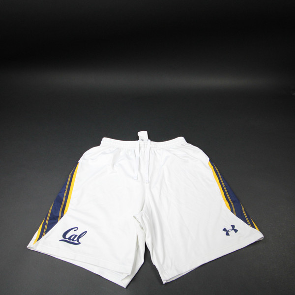 California Golden Bears Under Armour Practice Shorts Men's White Used M SHOR-039073
