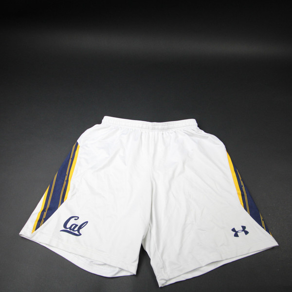 California Golden Bears Under Armour Practice Shorts Men's White Used M SHOR-039091