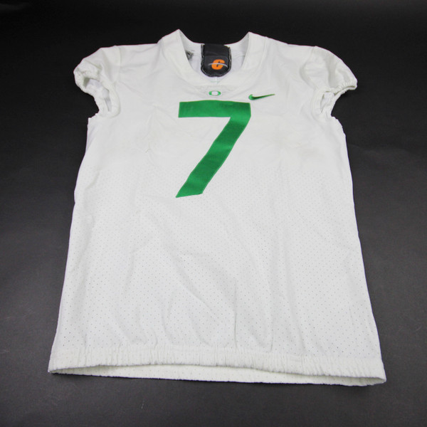Oregon Ducks Nike Game Jersey - Football Men's White Used 40 JRSY-011615
