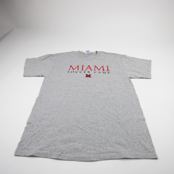 Miami RedHawks Gildan Short Sleeve Shirt Men's Gray Used L TOPS-181684