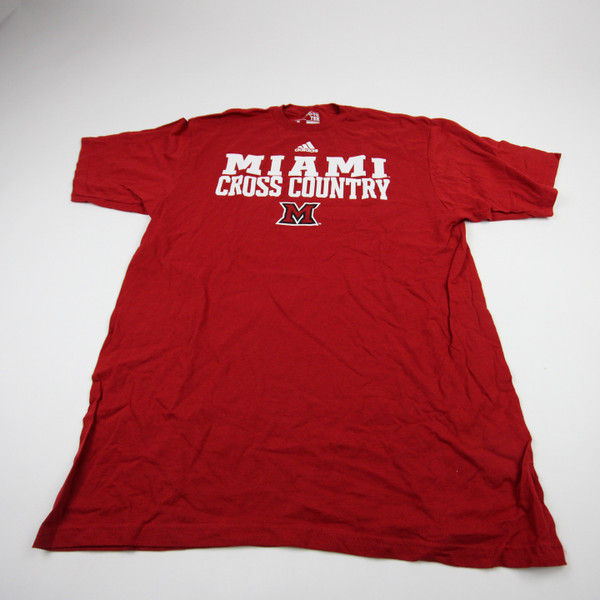 Miami RedHawks adidas Short Sleeve Shirt Men's Red Used L TOPS-181703