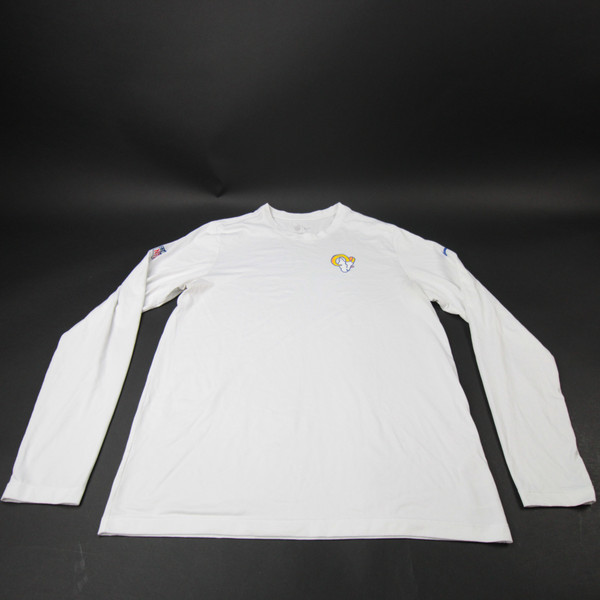 LA Rams Nike NFL On Field Dri-Fit Long Sleeve Shirt Men's White Used L TOPS-183610