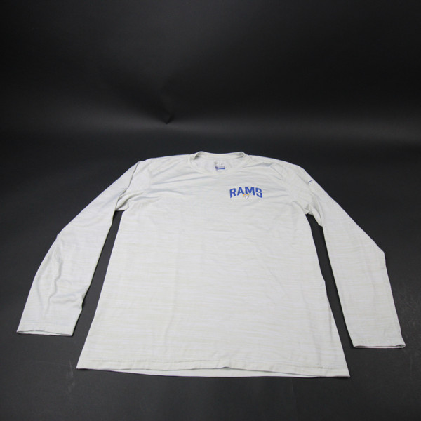 LA Rams Nike NFL On Field Dri-Fit Long Sleeve Shirt Men's Off-White Used L TOPS-183639