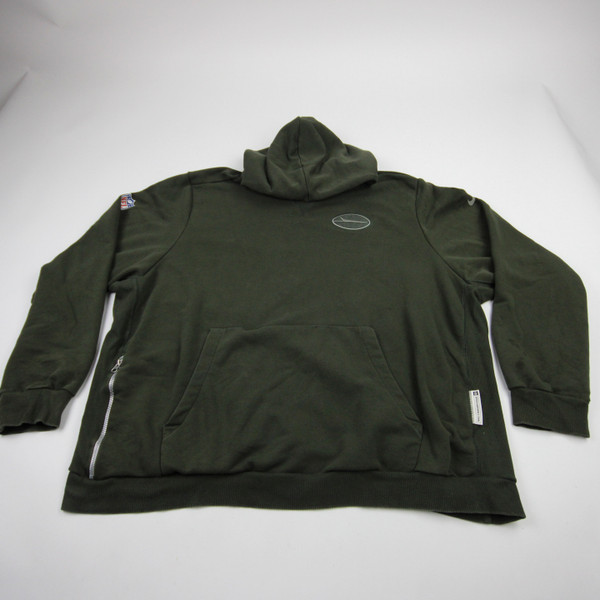 New York Jets Nike NFL On Field Sweatshirt Men's Olive Used 3XL TOPS-183929