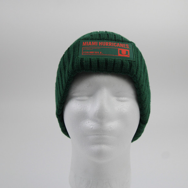 Miami Hurricanes adidas Winter Hat Unisex Green New with Tags OSFM HATS-017301
