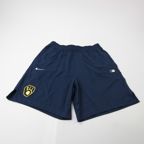 Milwaukee Brewers Nike MLB Authentic Dri-Fit Practice Shorts Men's M SHOR-040143