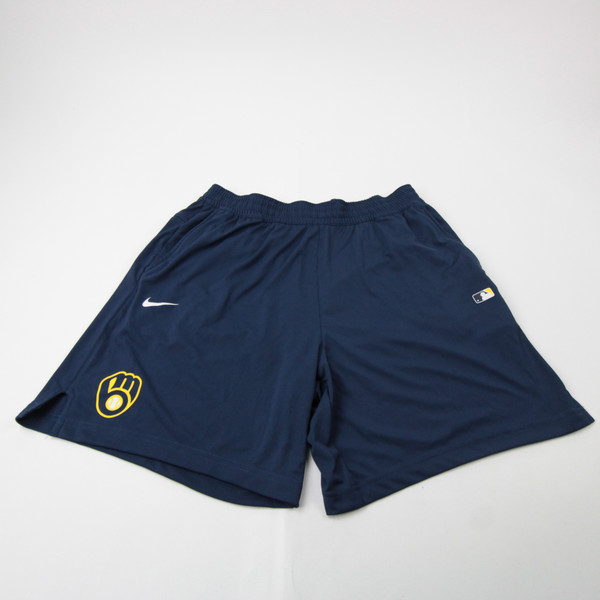 Milwaukee Brewers Nike MLB Authentic Dri-Fit Practice Shorts Men's Navy Used L SHOR-040145