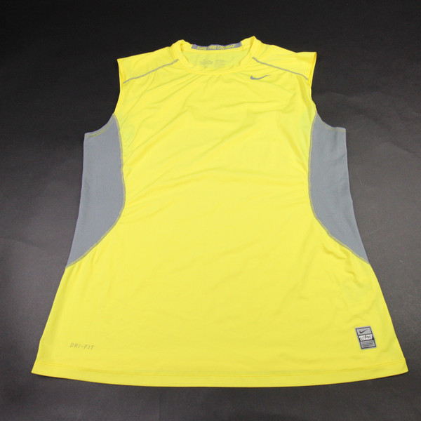 Nike Pro Combat Sleeveless Shirt Men's Yellow Used Multiple Sizes TOPS-185567