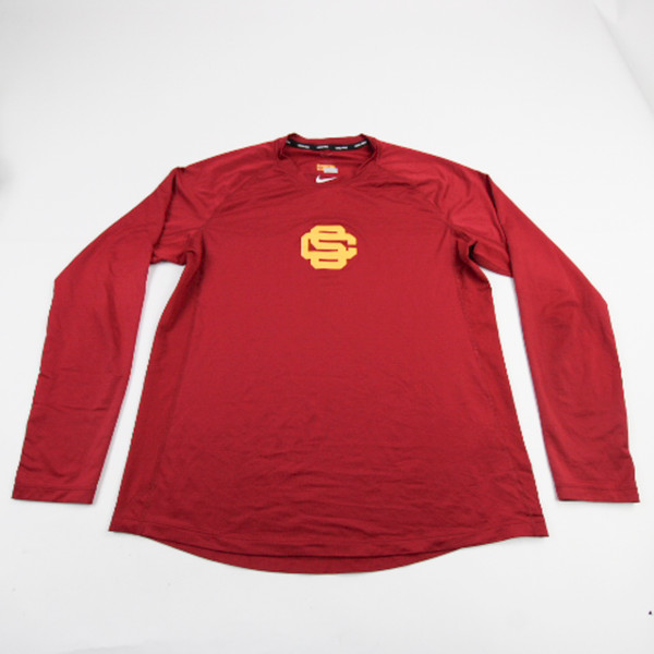 USC Trojans Nike Pro Compression Top Men's Red Used L TOPS-189915
