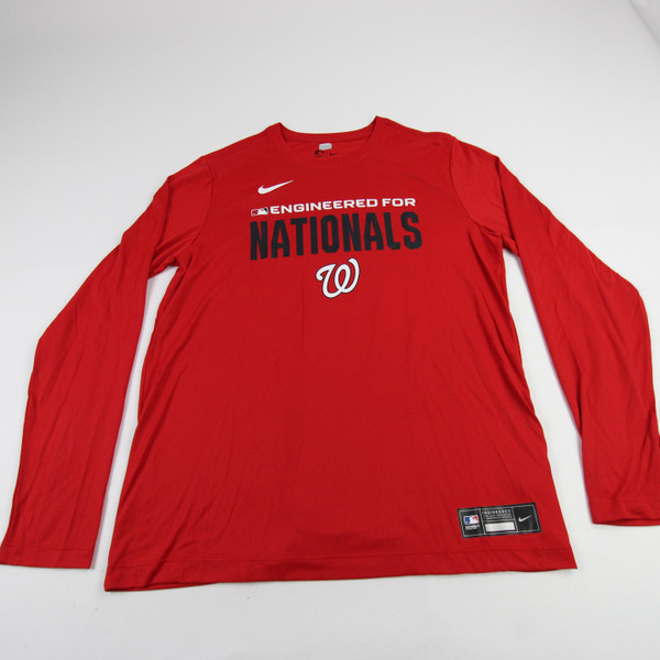 Washington Nationals Nike MLB Authentic Dri-Fit Long Sleeve Shirt Men's Used L TOPS-190167