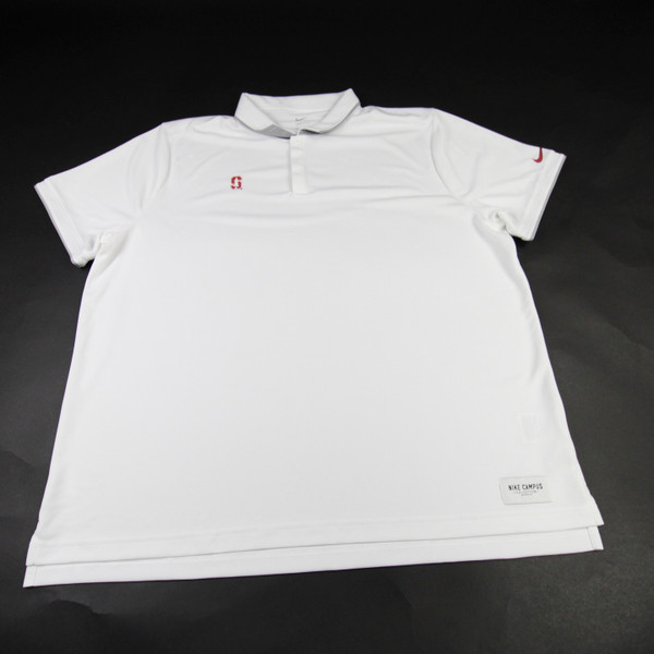 Stanford Cardinal Nike Dri-Fit Polo Men's White Used XXL TOPS-190404