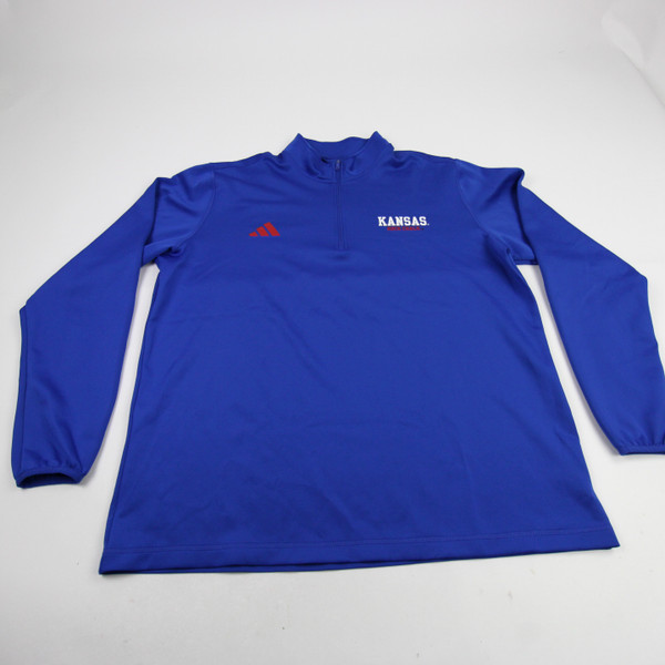 Kansas Jayhawks adidas Pullover Men's Blue Used XLT TOPS-191580