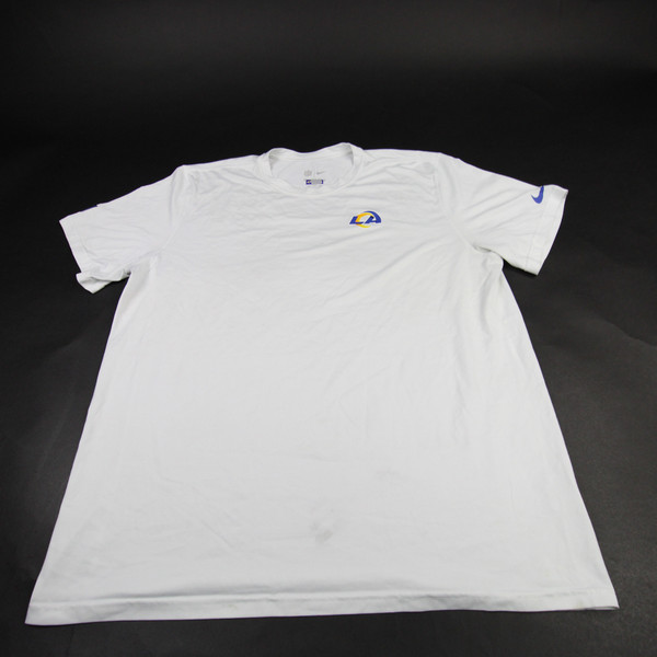 LA Rams Nike NFL On Field Dri-Fit Short Sleeve Shirt Men's White Used XXL TOPS-191597