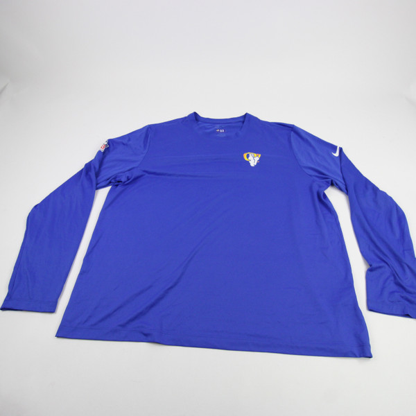 LA Rams Nike NFL On Field Dri-Fit Long Sleeve Shirt Men's Blue Used XXL TOPS-192870