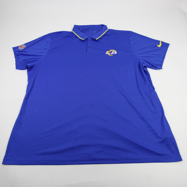 LA Rams Nike NFL On Field Dri-Fit Polo Men's Blue Used 3XL TOPS-192826