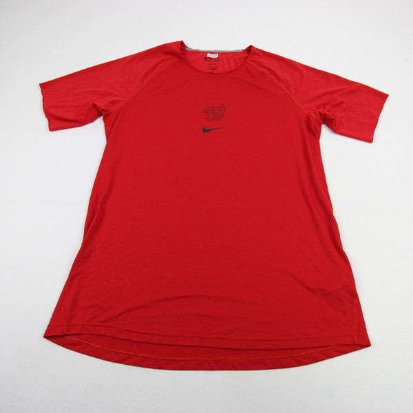 Washington Nationals Nike MLB Authentic Short Sleeve Shirt Men's Red Used L TOPS-193558