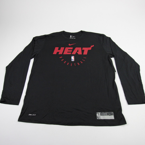 Miami Heat Nike NBA Authentics Long Sleeve Shirt Men's Black New with Tags XL TOPS-194184