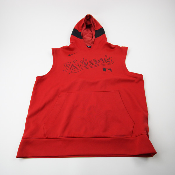 Washington Nationals Nike MLB Authentic Dri-Fit Sweatshirt Men's Red Used M TOPS-194922