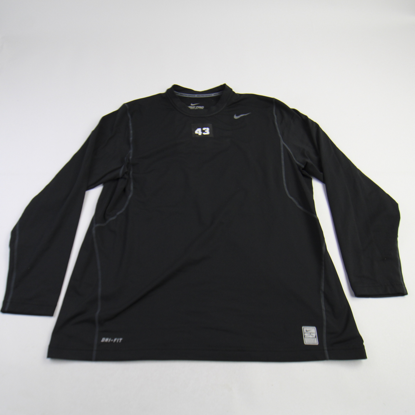 Nike Pro Combat Long Sleeve Shirt Men's Black Used 2XL-TOPS-156686
