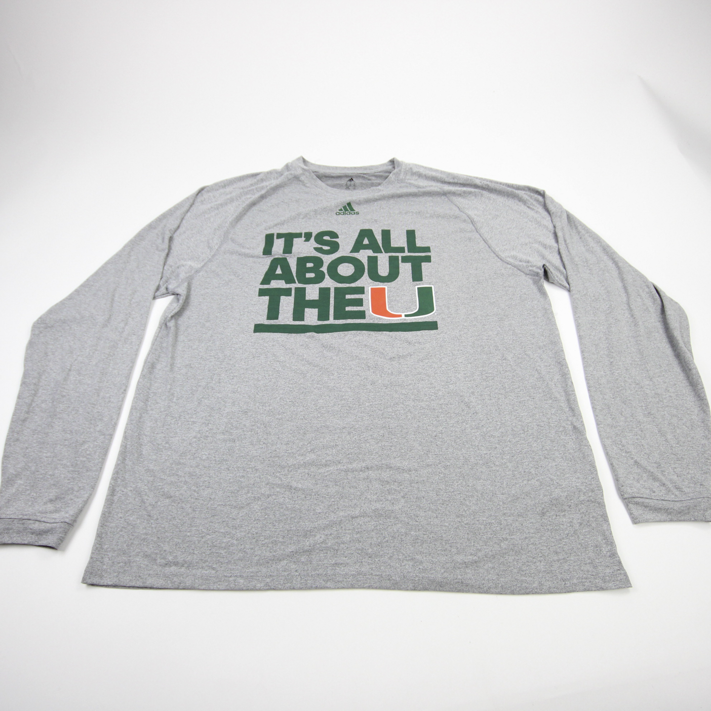 Miami Hurricanes adidas Long Sleeve Shirt Men's Gray New without
