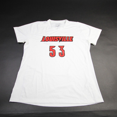 Louisville Cardinals adidas Short Sleeve Shirt Men's White Used XL