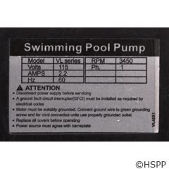Pump Hayward VL 115V 1-Speed No 