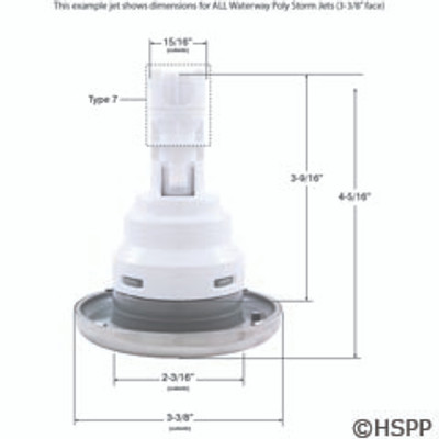 Jet Insert WW Poly Storm 3-3/8 In Roto Textured Scal White