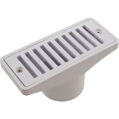 Gutter Drain Pentair 2.5" x 6" w/Grate White