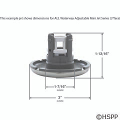 Jet Insert WW Mini 3 In Twin Roto Smooth SS-Gray