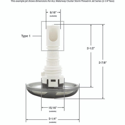 Jet Intl WW Cluster StormSwirl2-1/4"fdDirBlkThd