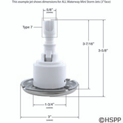 Jet Insert WW Mini Storm 3 In Dir Smooth SS-Gray