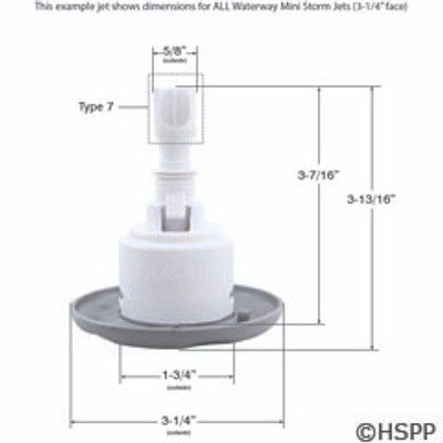 Jet Insert WW Mini Storm 3-1/4 In Dir Textured Scal Gray