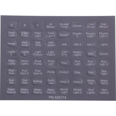 Label Pentair IntelliTouch iS10 Set of 10