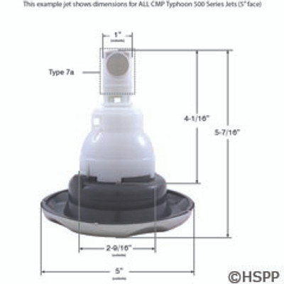 Jet Insert CMP Typhoon 500 5 In Mass Scalloped SS-Gray