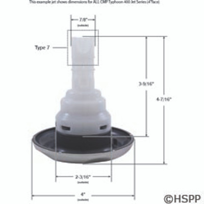 Jet Insert CMP Typhoon 400 4 In Dir Scalloped SS-Gray