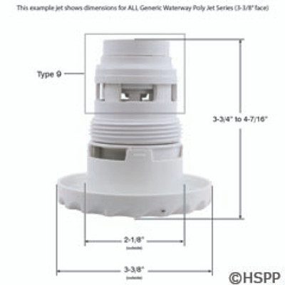 Jet Insert Poly Jet 3-3/8 In Twin Roto Dlx Scal White