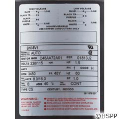Pump Aqua Flo Xp2E 1.5 HP 115V 230V 1-Spd 48Fr 2"