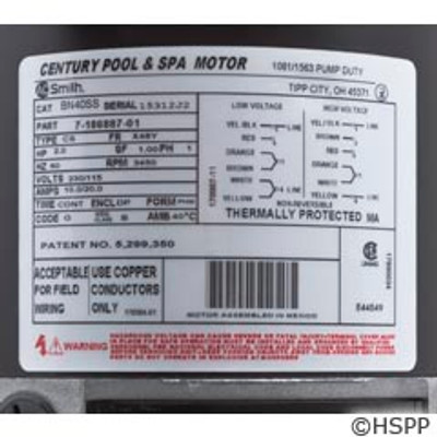 Motor Century 2 HP 115V 230V 1-Spd 48Fr