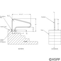Stair Rail Inter-Fab 3 Bend Deck To Deck Mount .049"