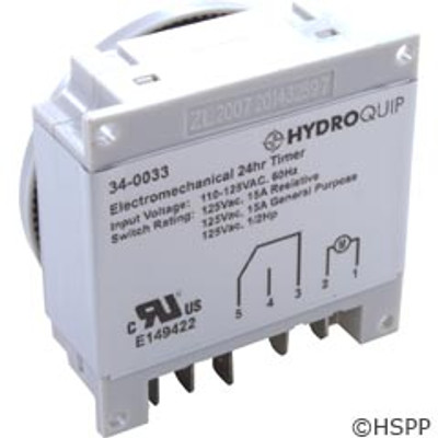 Timer Grasslin Repl SPDT Panel Mount 115V with Override 24Hr