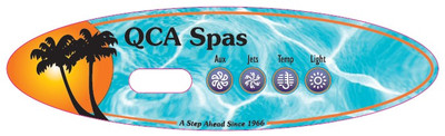 QCA Spas oval control panel sticker overlay for VS260 panel - sticker model 12322.