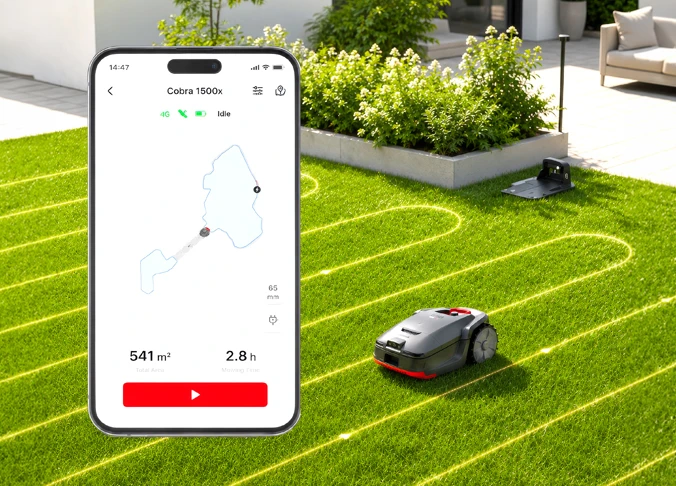Cobra Mowbot using digital boundary mapping