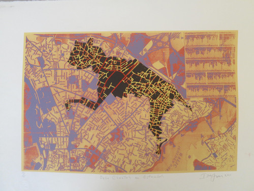 "Bebe cheetah en Estambul," Ibrahim Miranda #5665. 2011. Screen print edition 15 of 15. 22" x 30".